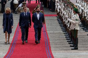 President of France Emmanuel Macron visits Chile